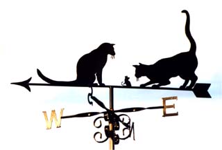 2 cats and mouse weathervane